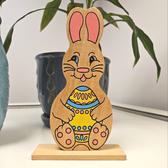 Vintage Other - Vintage GiftCo Inc Wood Easter Bunny Rabbit Lollipop Stand 8.25"